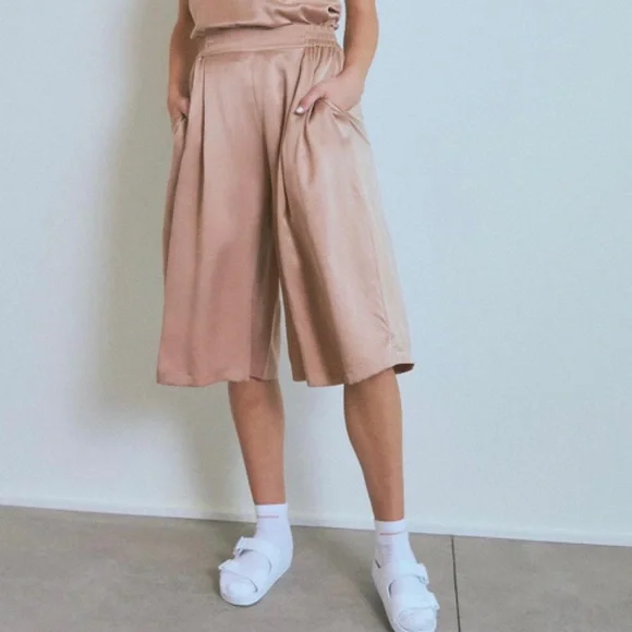 NEW Lunya washable silk wide leg crop pajama pants - Picture 5 of 6